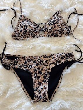Hurley Leopard Print Two-Piece Bikini Set